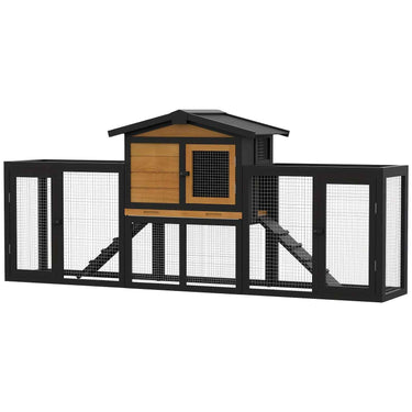 2 Storey Rabbit Hutch Wooden Outdoor Chicken Coop, Pull Out Tray&Easy Clean For Bunnies, Chickens, Guinea Pigs, Rabbit